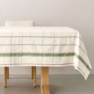 Hearth & Hand With Magnolia 60"x84" Plaid Tablecloth Cream/Green